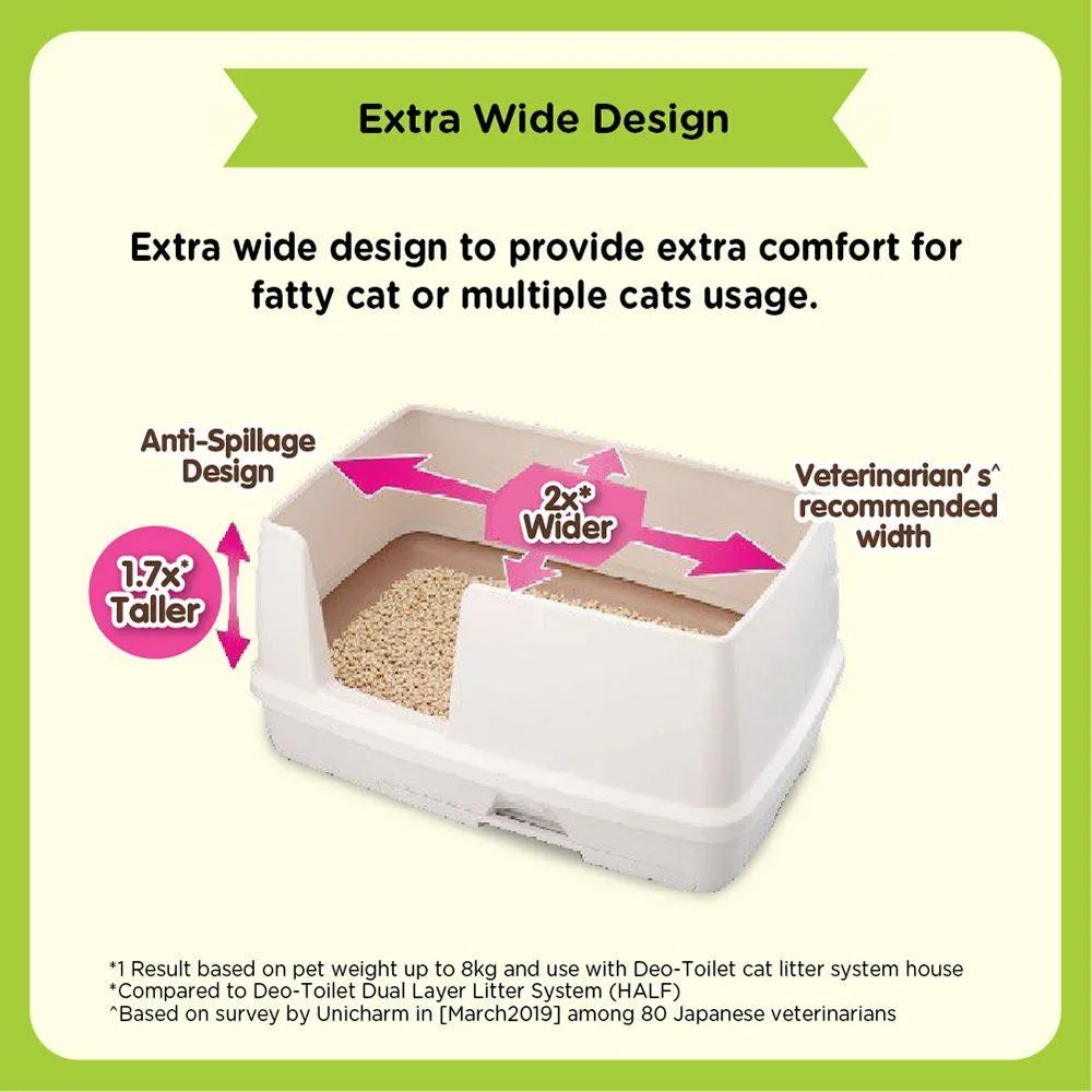 12% OFF: Unicharm Deo Toilet Wide Litter System High Wall Cat Litter Tray