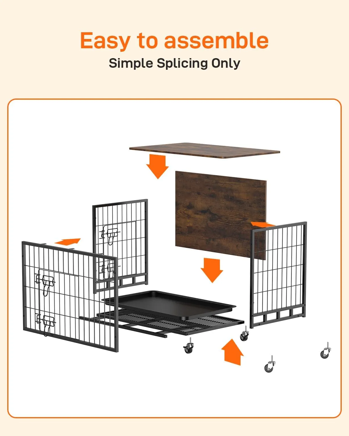 2024 New Dog Crate Furniture, Chic 32.5" Medium-Sized Dog Crate with Dual Access, Seamless Cleaning, Interior Style Boost, Robust & Mobile Design for The Modern Pet, Rustic Brown