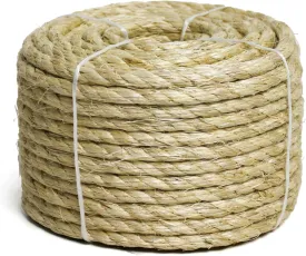 3/8 Inch Natural Sisal Rope 100FT for Cat Scratcher, Cat Scratching Post Tower Replacement, Recovering and DIY