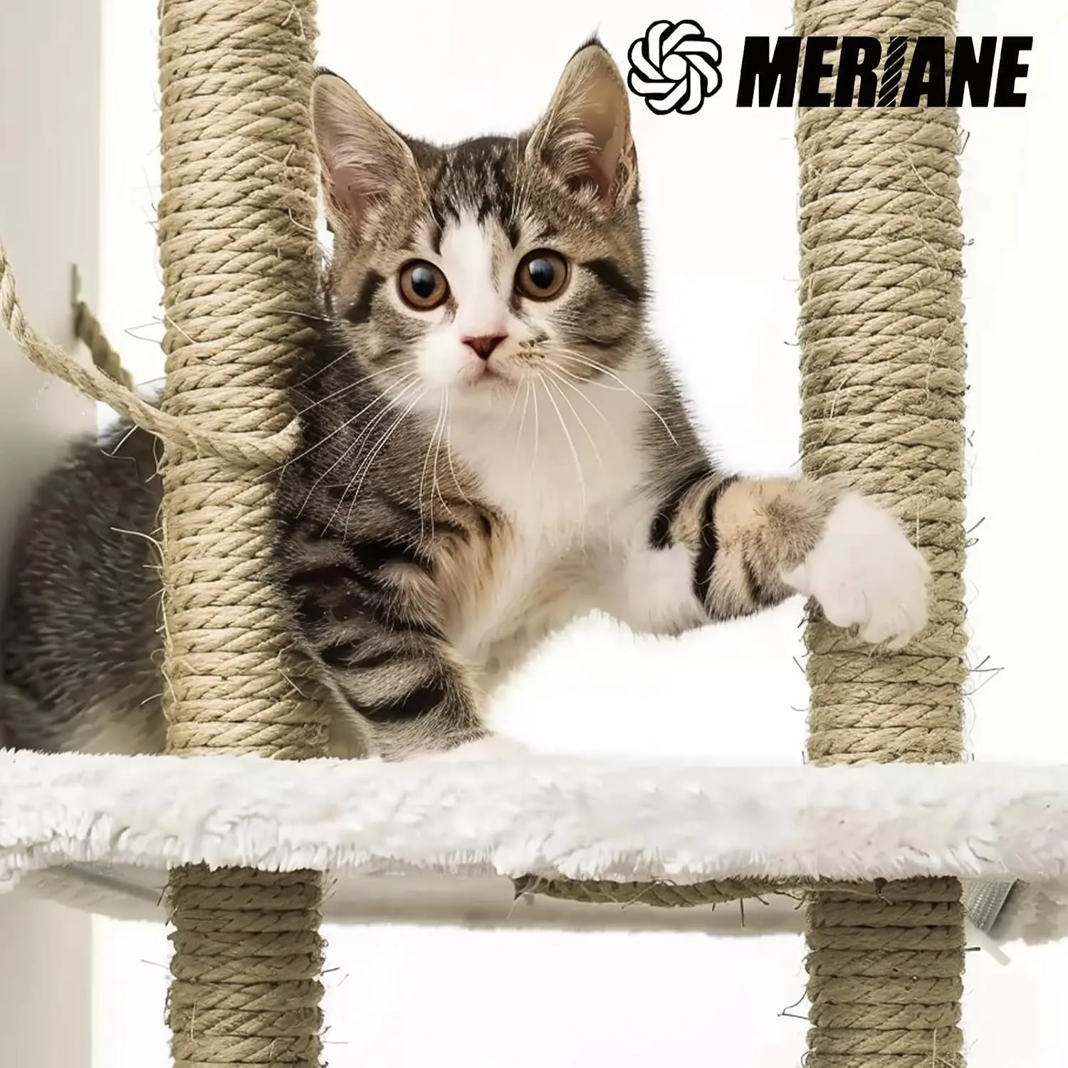 3/8 Inch Natural Sisal Rope 100FT for Cat Scratcher, Cat Scratching Post Tower Replacement, Recovering and DIY