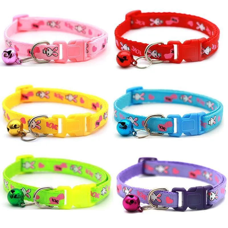 6 PCS Adjustable Cat Collar with Bell