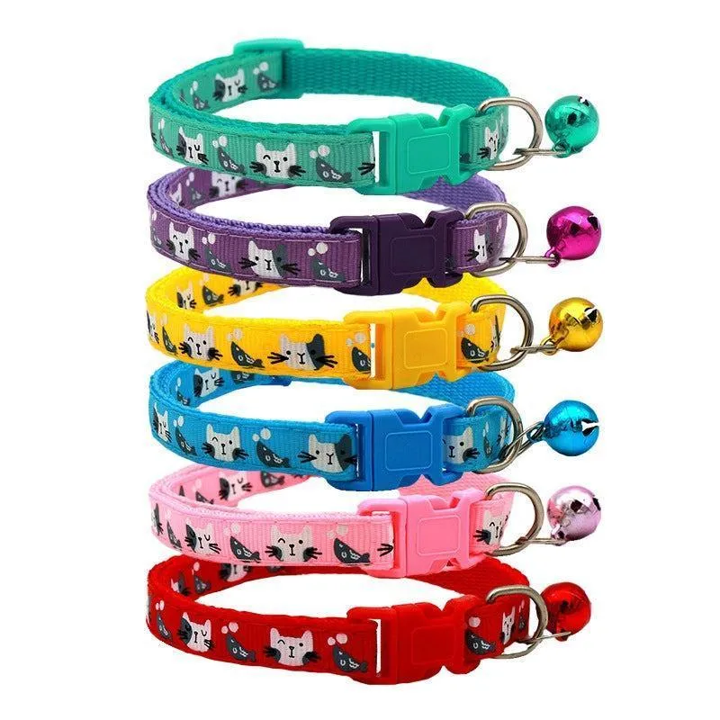 6 PCS Adjustable Cat Collar with Bell