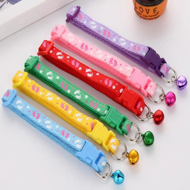 6 PCS Adjustable Cat Collar with Bell