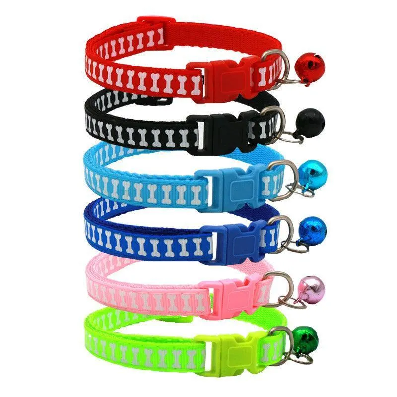 6 PCS Adjustable Cat Collar with Bell