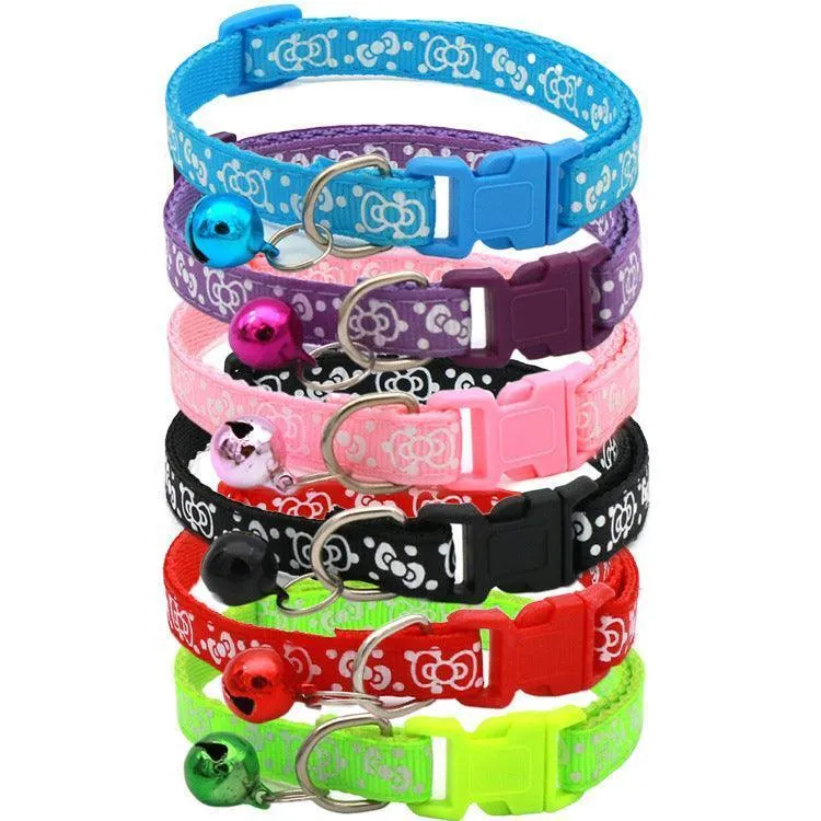 6 PCS Adjustable Cat Collar with Bell