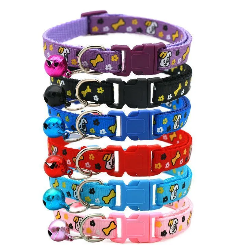 6 PCS Adjustable Cat Collar with Bell