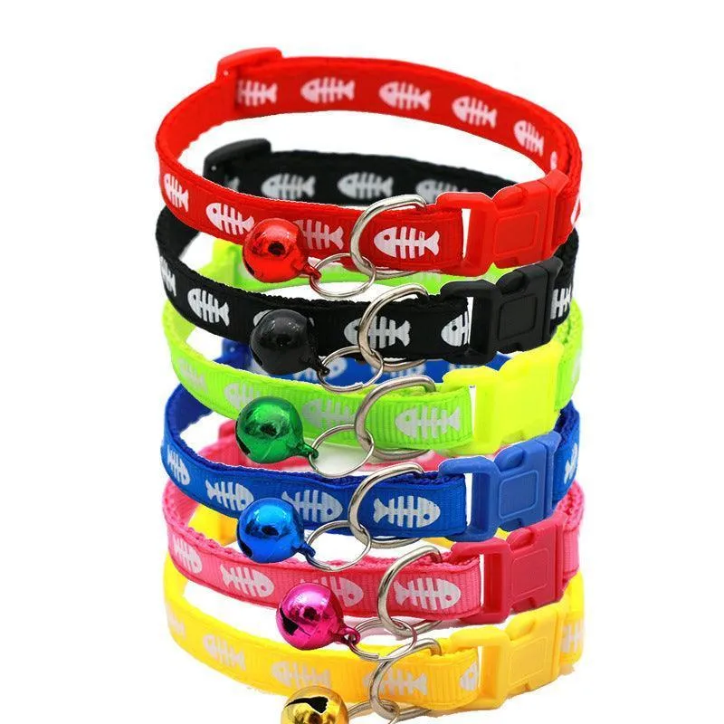 6 PCS Adjustable Cat Collar with Bell