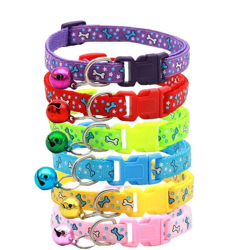 6 PCS Adjustable Cat Collar with Bell
