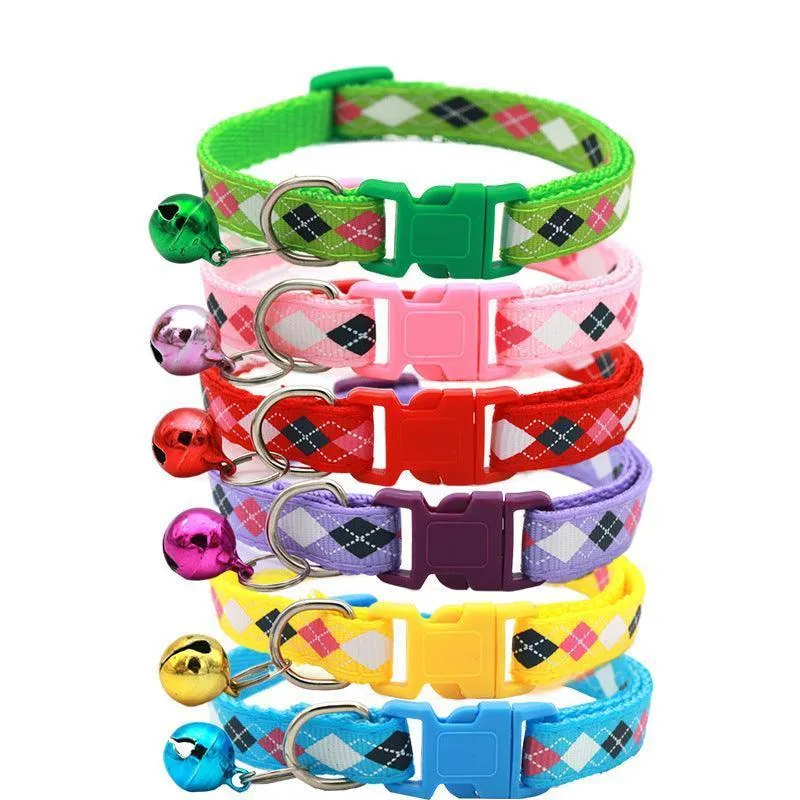 6 PCS Adjustable Cat Collar with Bell