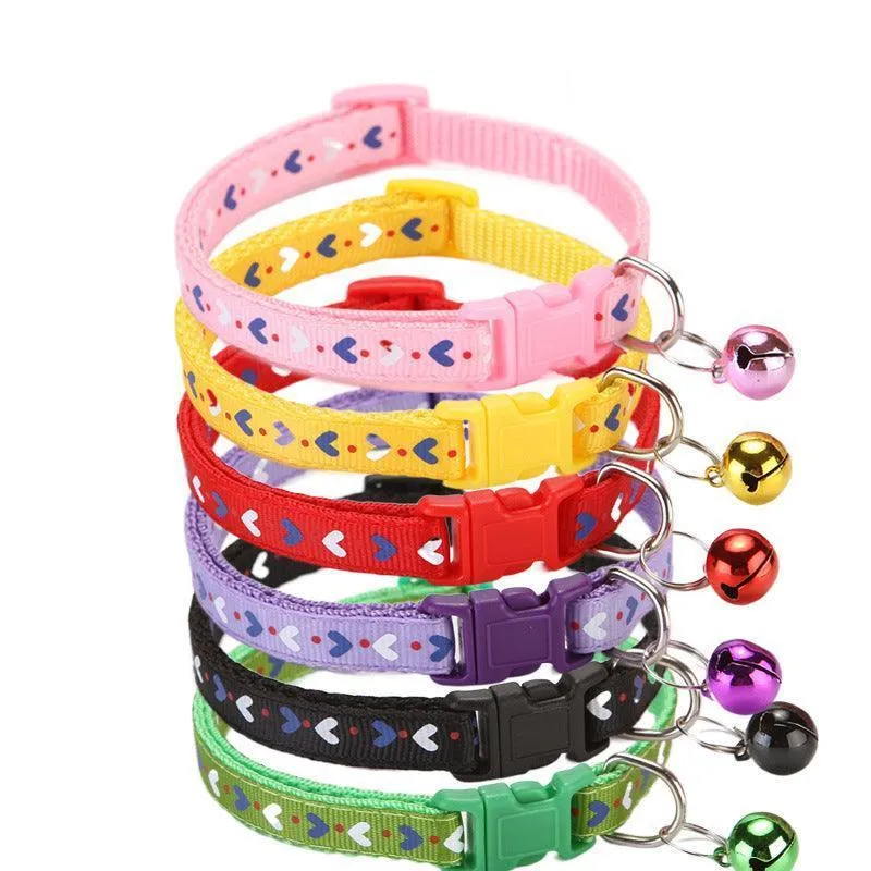 6 PCS Adjustable Cat Collar with Bell