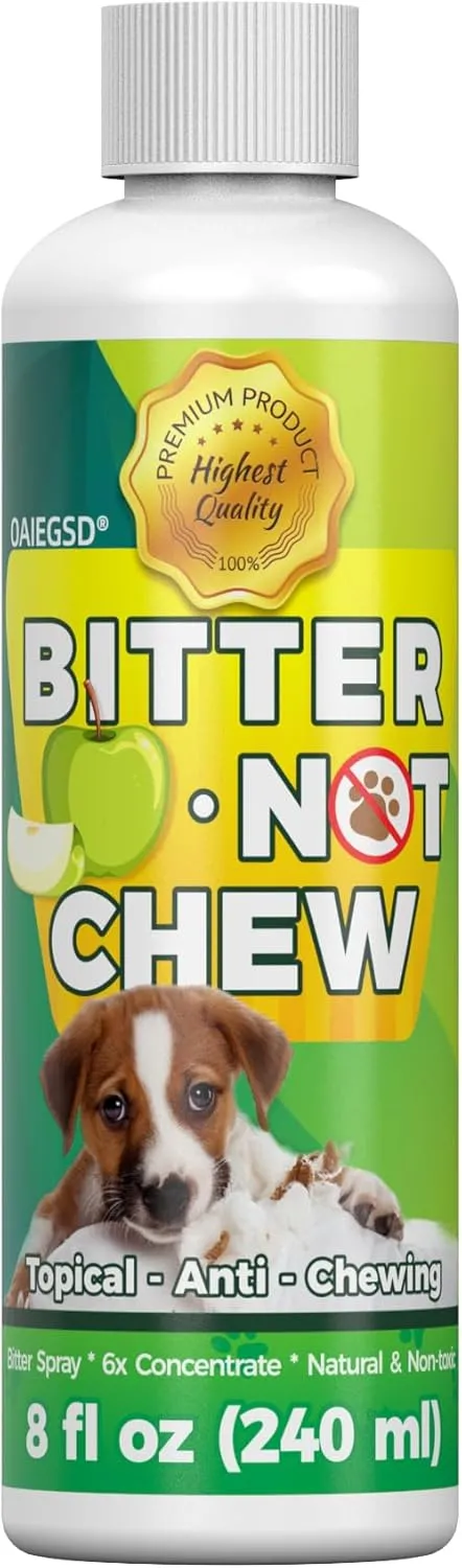 8 Oz Quality Bitter Apple Anti Chew Liquid, Indoor & Outdoor Natural Dogs No Chew & Lick, Dog & Cat Effectively Trained No Chew Bitter Apple