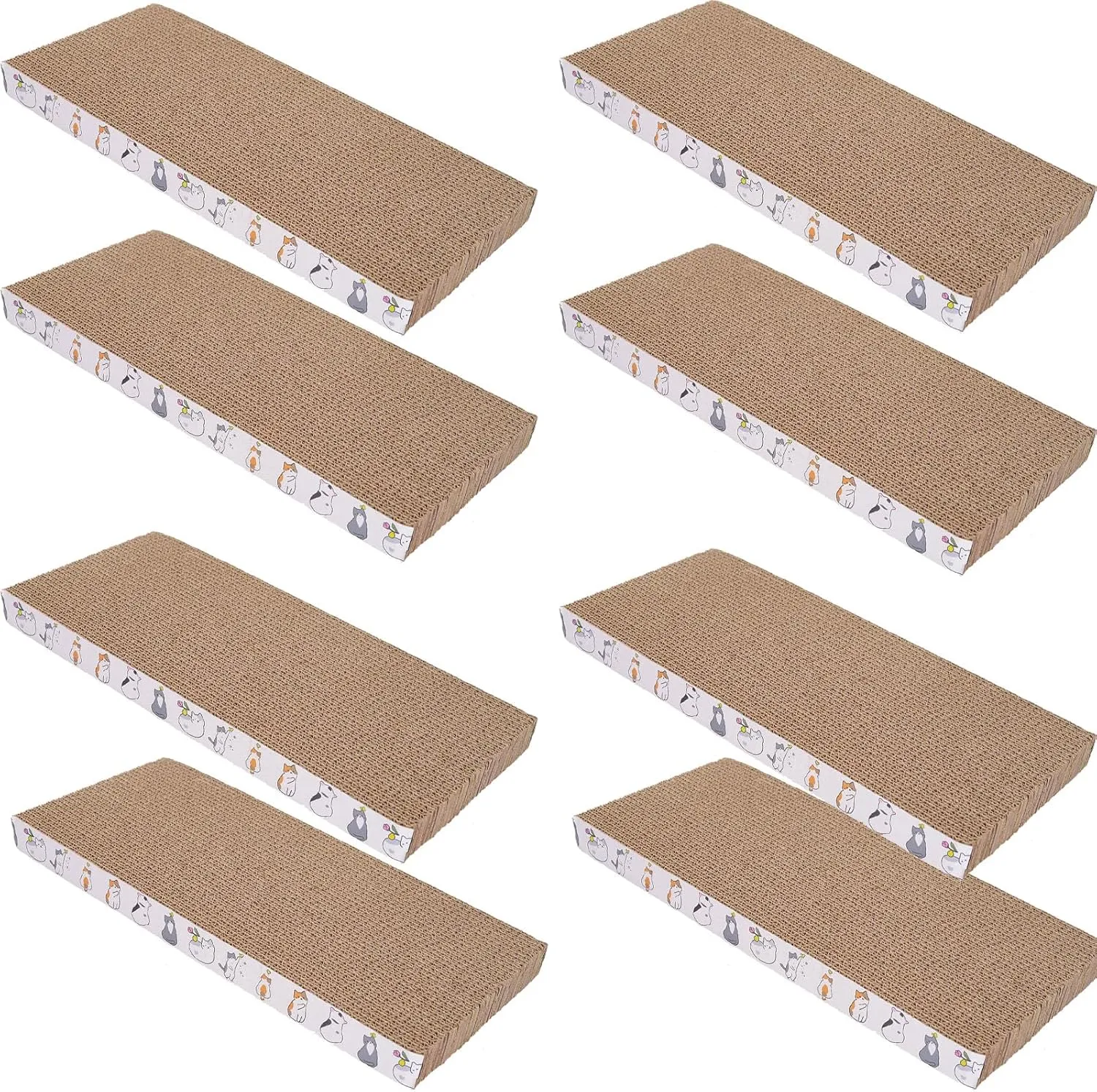 8 Packs cat Scratch pad Toys Reversible cat Scratching Post Cardboard cat scratchers for Indoor Cats Sleep Play and Grind Claws