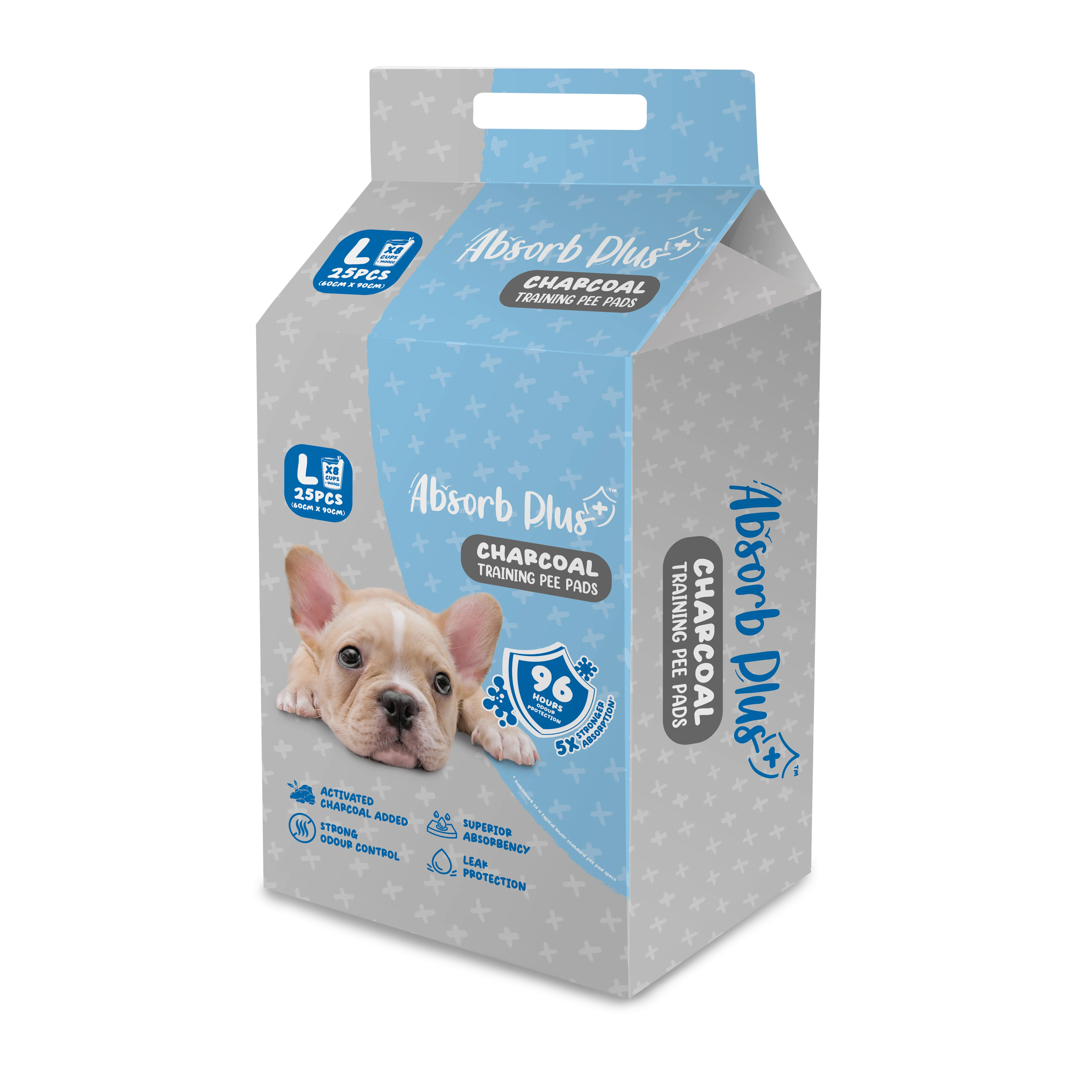 Absorb Plus Charcoal Pee Pad Pet Sheets - L (25pcs) | 60cm x 90cm