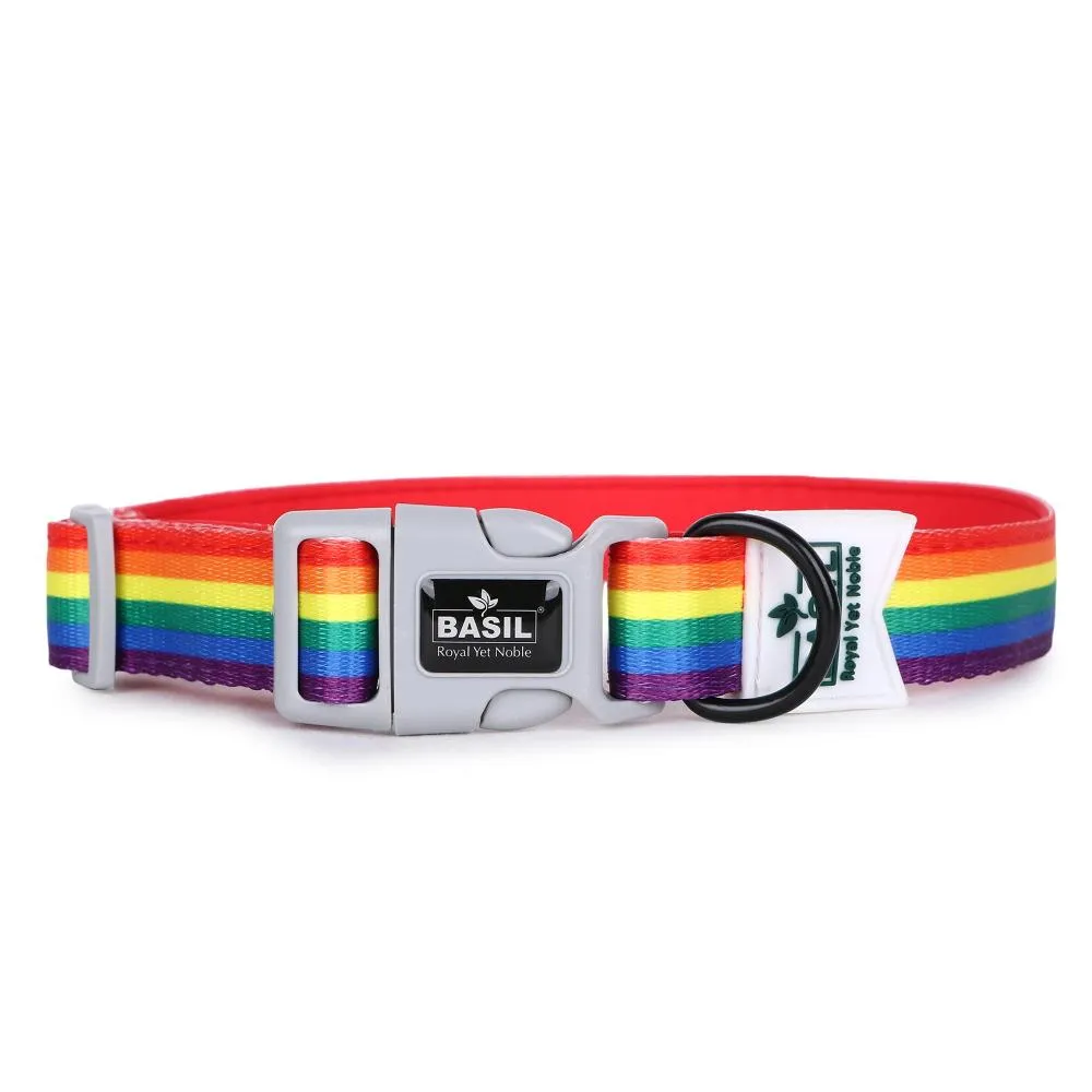 BASIL Pride Rainbow Padded Adjustable Collar for Dogs & Puppies