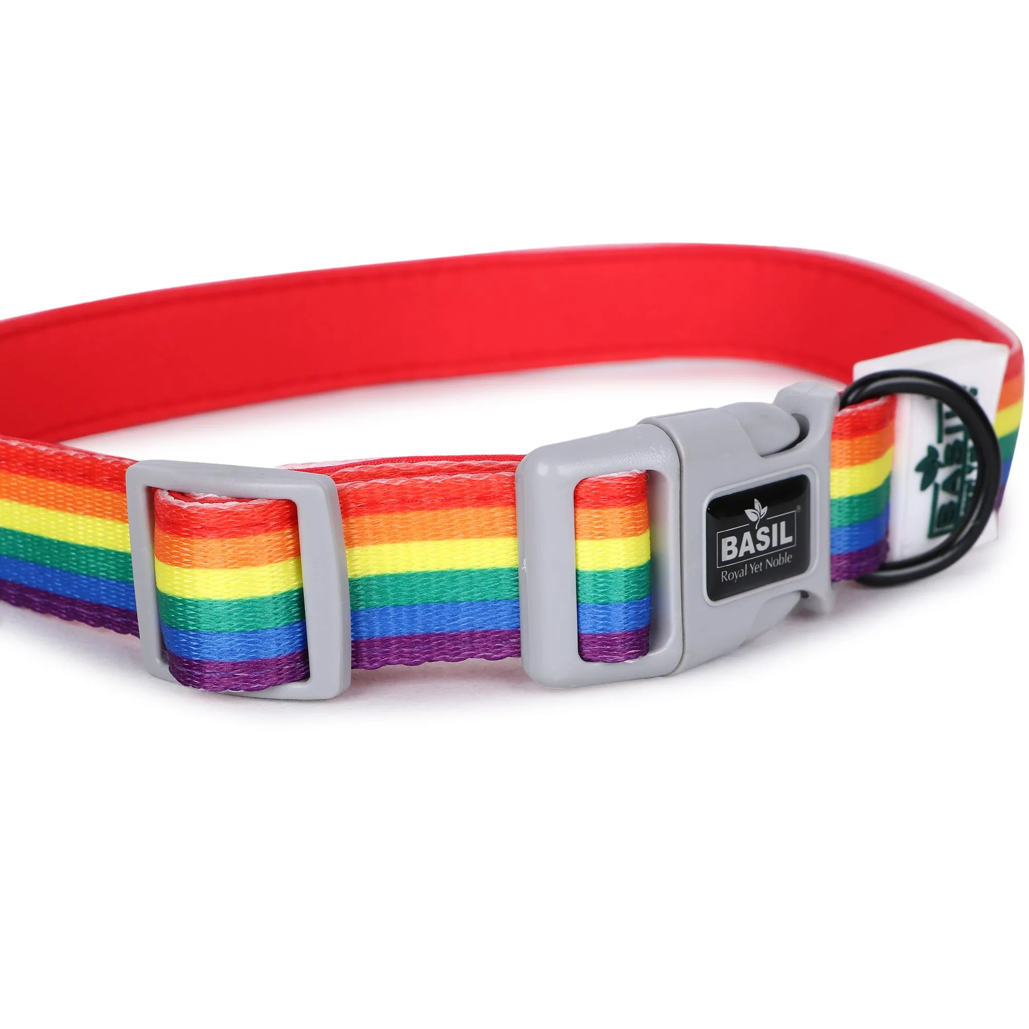 BASIL Pride Rainbow Padded Adjustable Collar for Dogs & Puppies