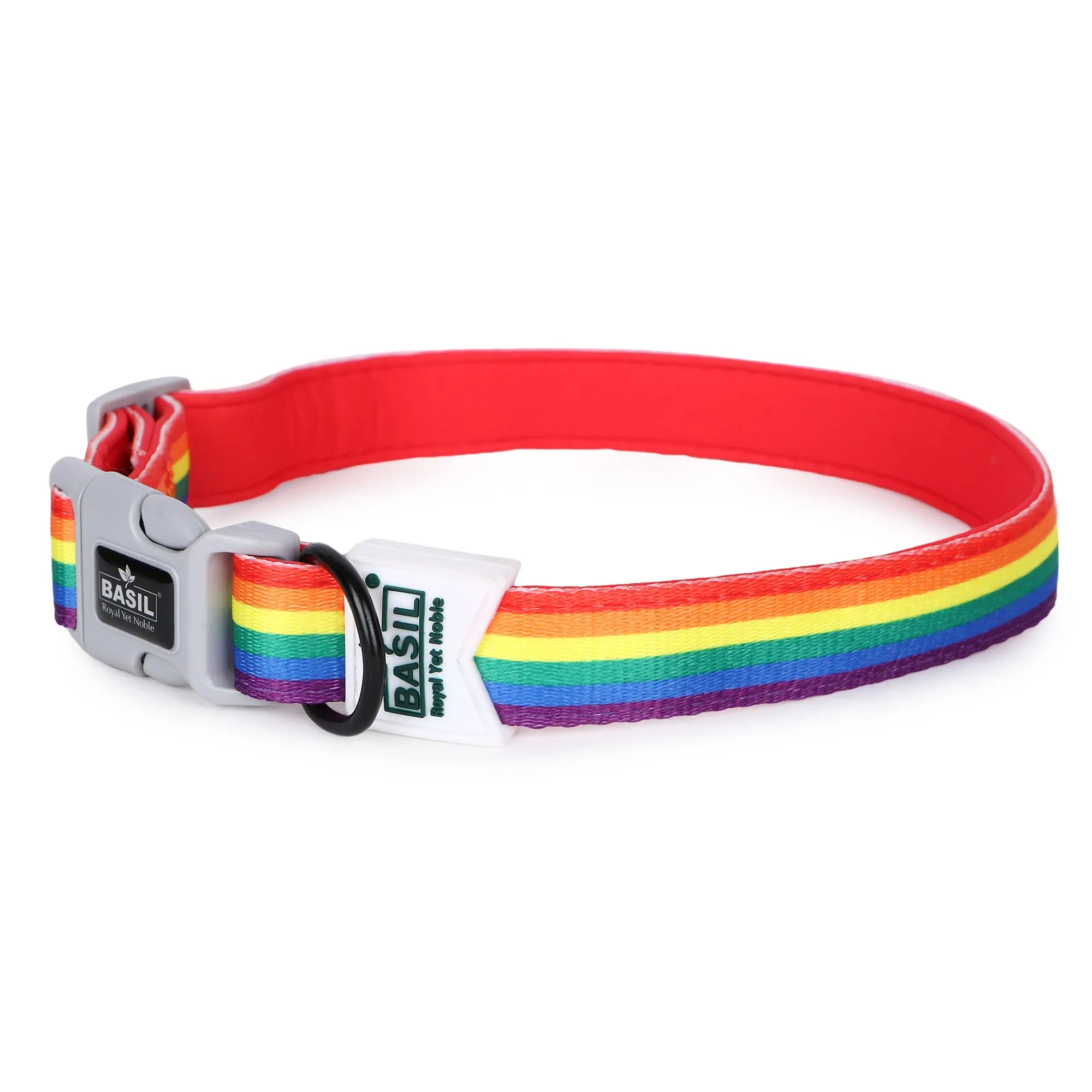 BASIL Pride Rainbow Padded Adjustable Collar for Dogs & Puppies