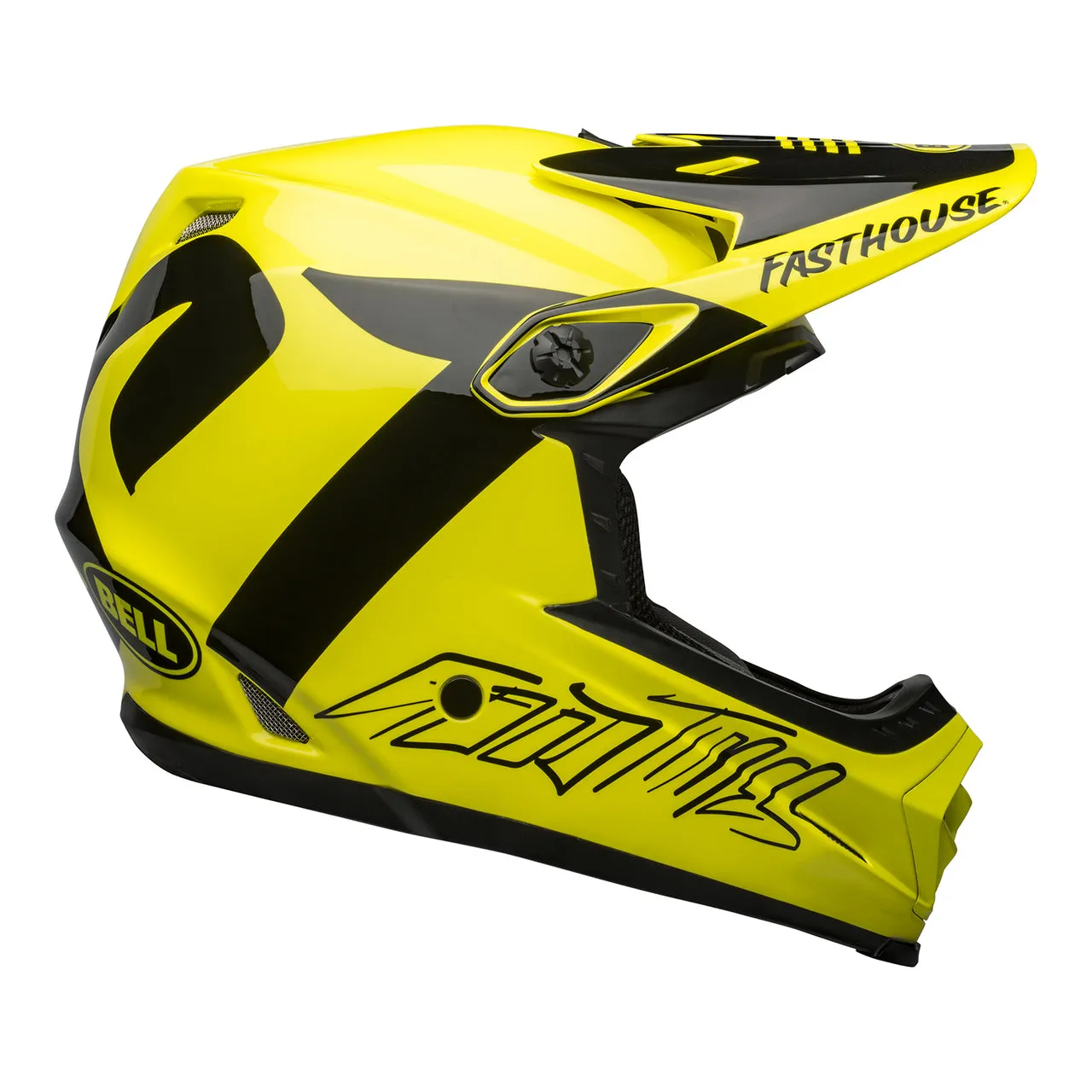 Bell Moto-9 Youth Fasthouse Newhall Motocross Helmet Yellow & Black (Size: YS/M, 49-51cm)