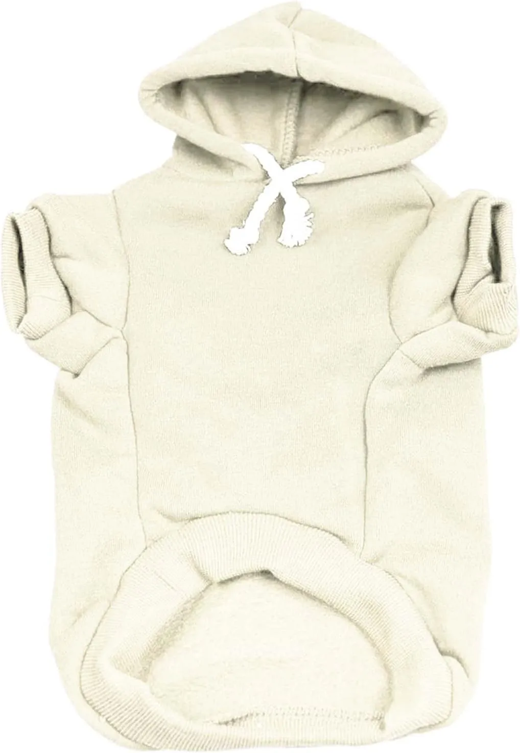 Big Sister Dog Hoodie Fleece Lined Pullover Sweatshirt with Leash Hole (Cream, 2X-Large 773)