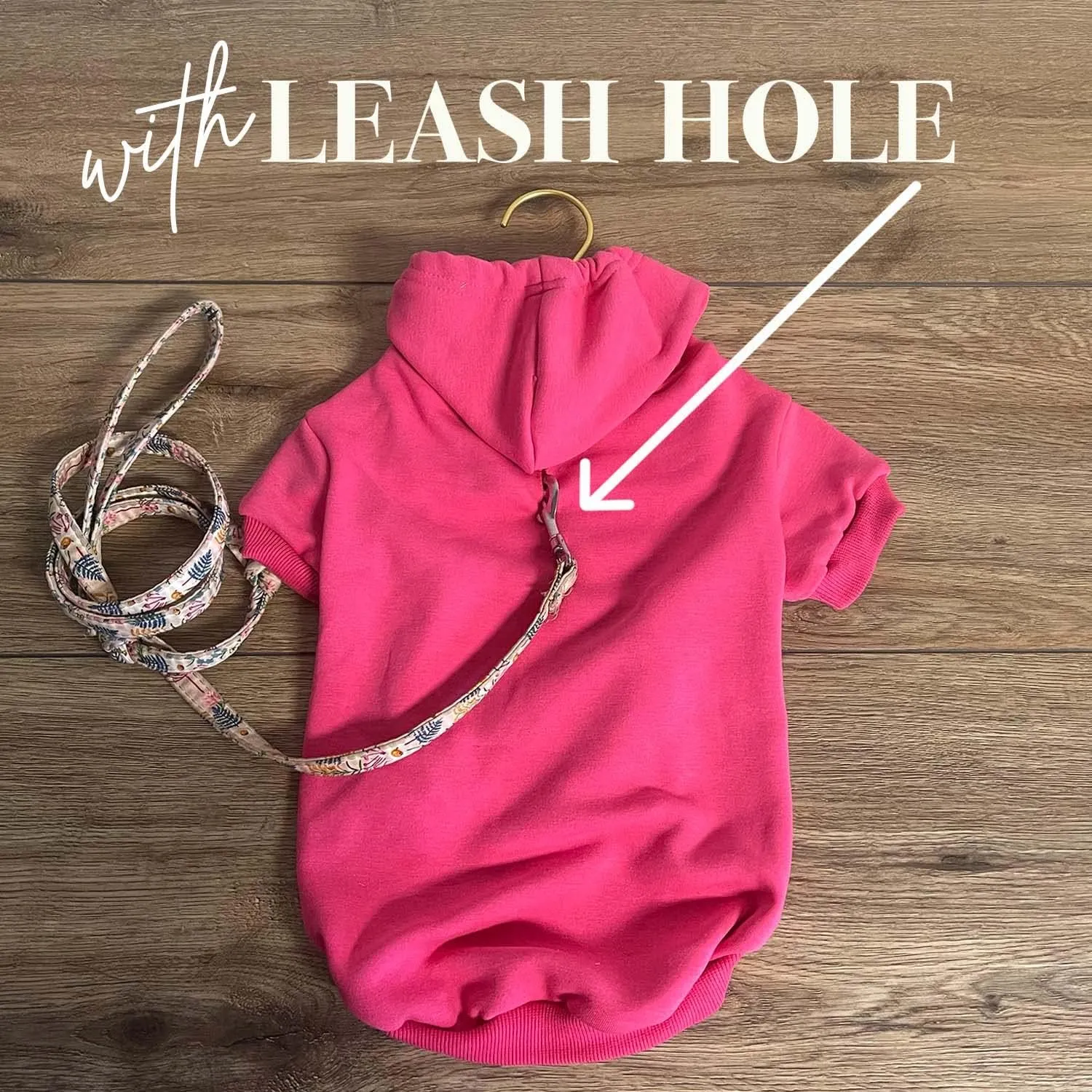 Big Sister Dog Hoodie Fleece Lined Pullover Sweatshirt with Leash Hole (Cream, 2X-Large 773)