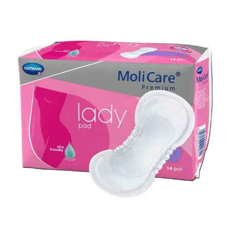 Bladder Control Pad MoliCare® Premium Lady Pads 3 X 8-1/2 Inch Light Absorbency Polymer Core One Size Fits Most - Hartmann  Mfr# 168132