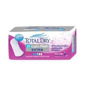 Bladder Control Pad TotalDry™ 11 Inch Length Light Absorbency Polymer Core Regular - Secure Personal Care Products  Mfr# SP1561