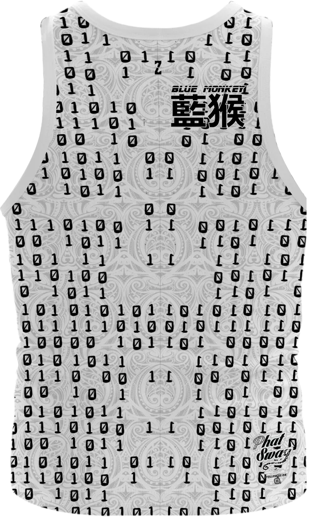 Blue Monkey TX White Singlet
