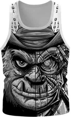 Blue Monkey TX White Singlet