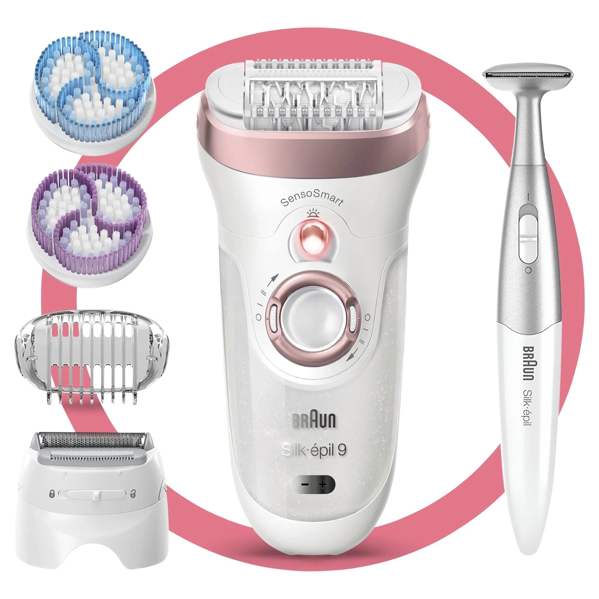 Braun 9/980 Silk-épil 9 SkinSpa SensoSmart™ Wet & Dry Epilator (White & Rose Gold)