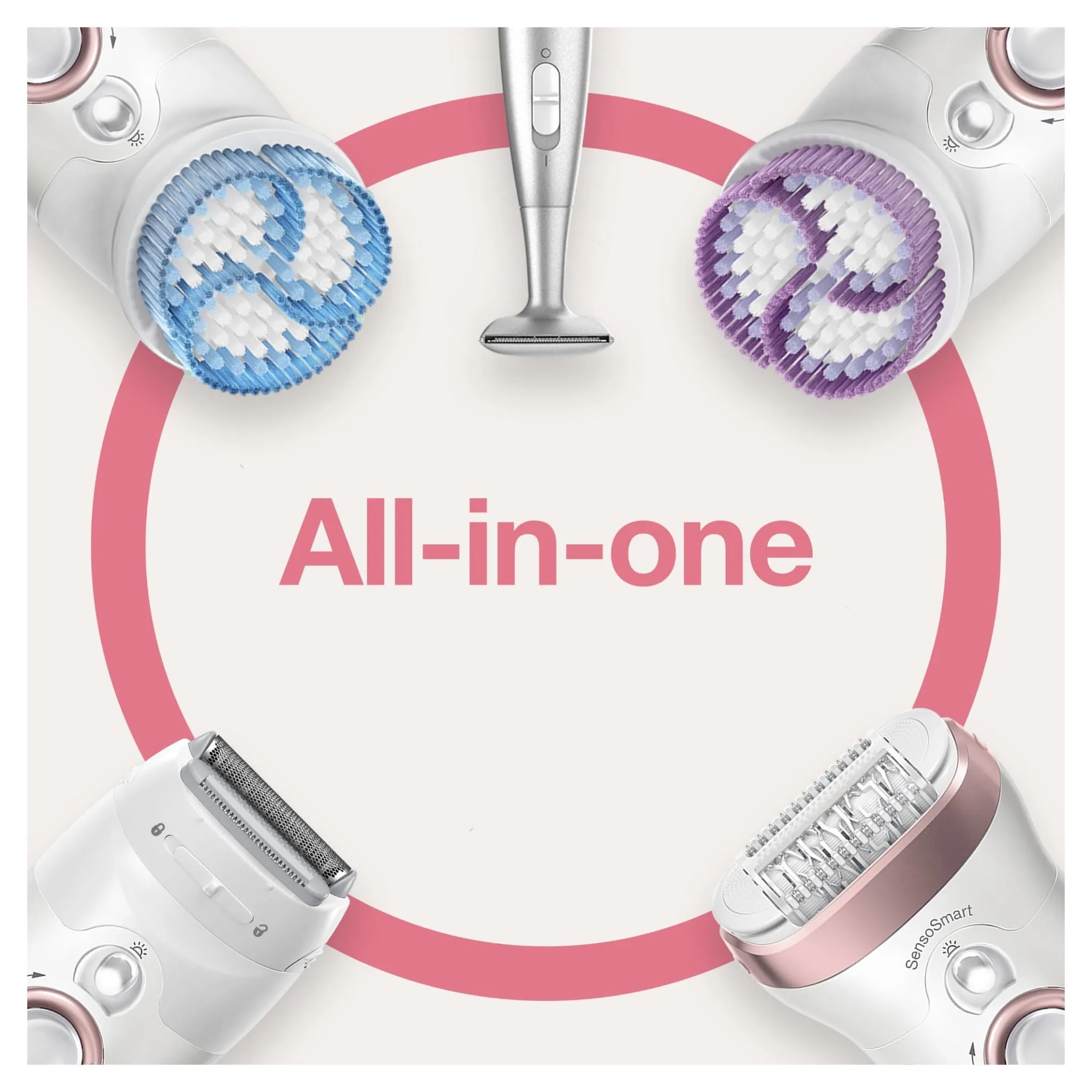 Braun 9/980 Silk-épil 9 SkinSpa SensoSmart™ Wet & Dry Epilator (White & Rose Gold)