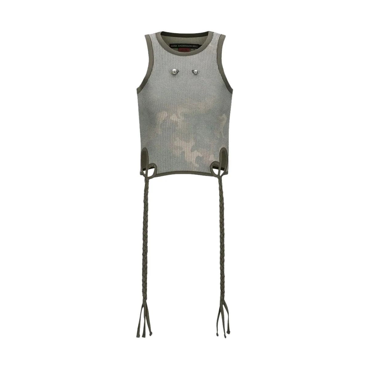 Camouflage Hand-Braided Waffle Tank Top 'Sand'