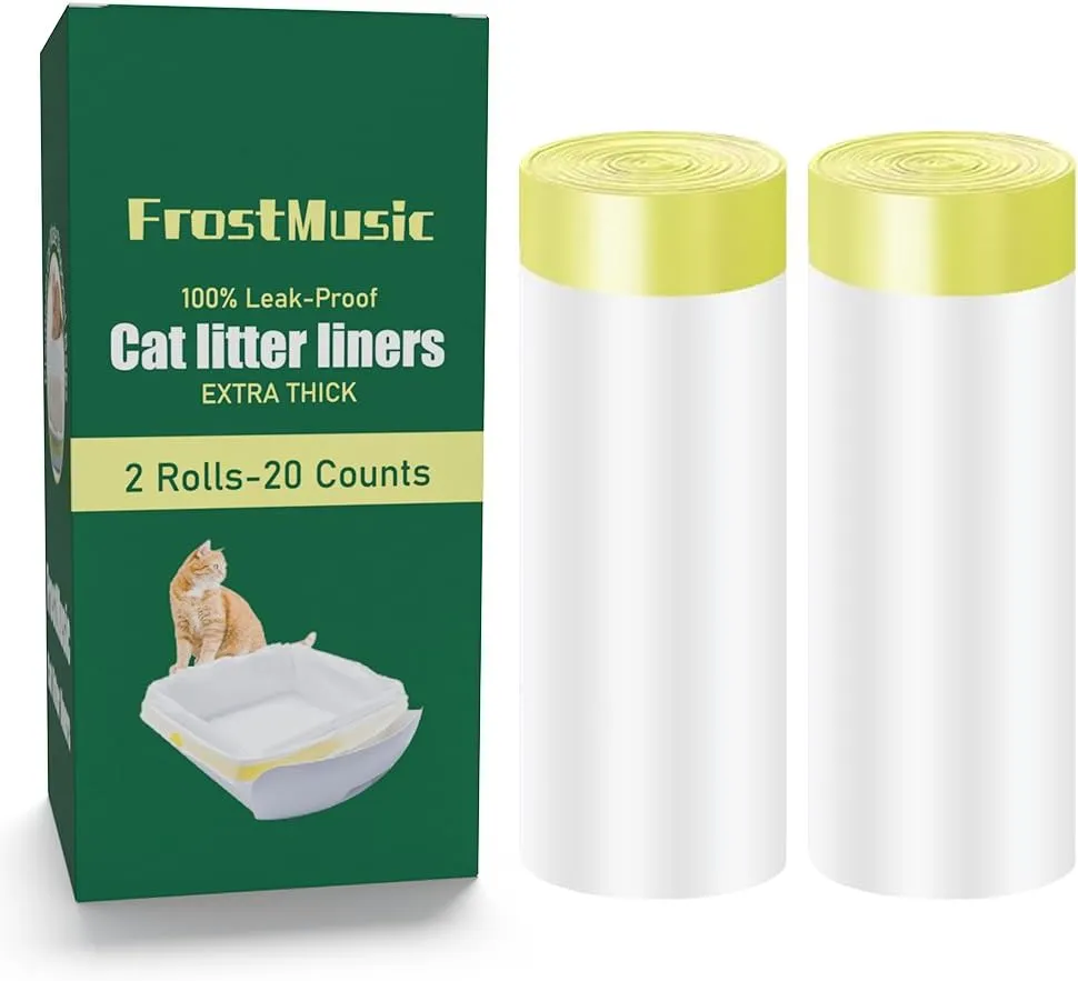 Cat Litter Box Liners - 20 Count Tear-Resistant Cat Litter Bags - Waterproof Kitty Litter Liners - Fits Litterbox Pan Sizes Medium, 31" x 17"