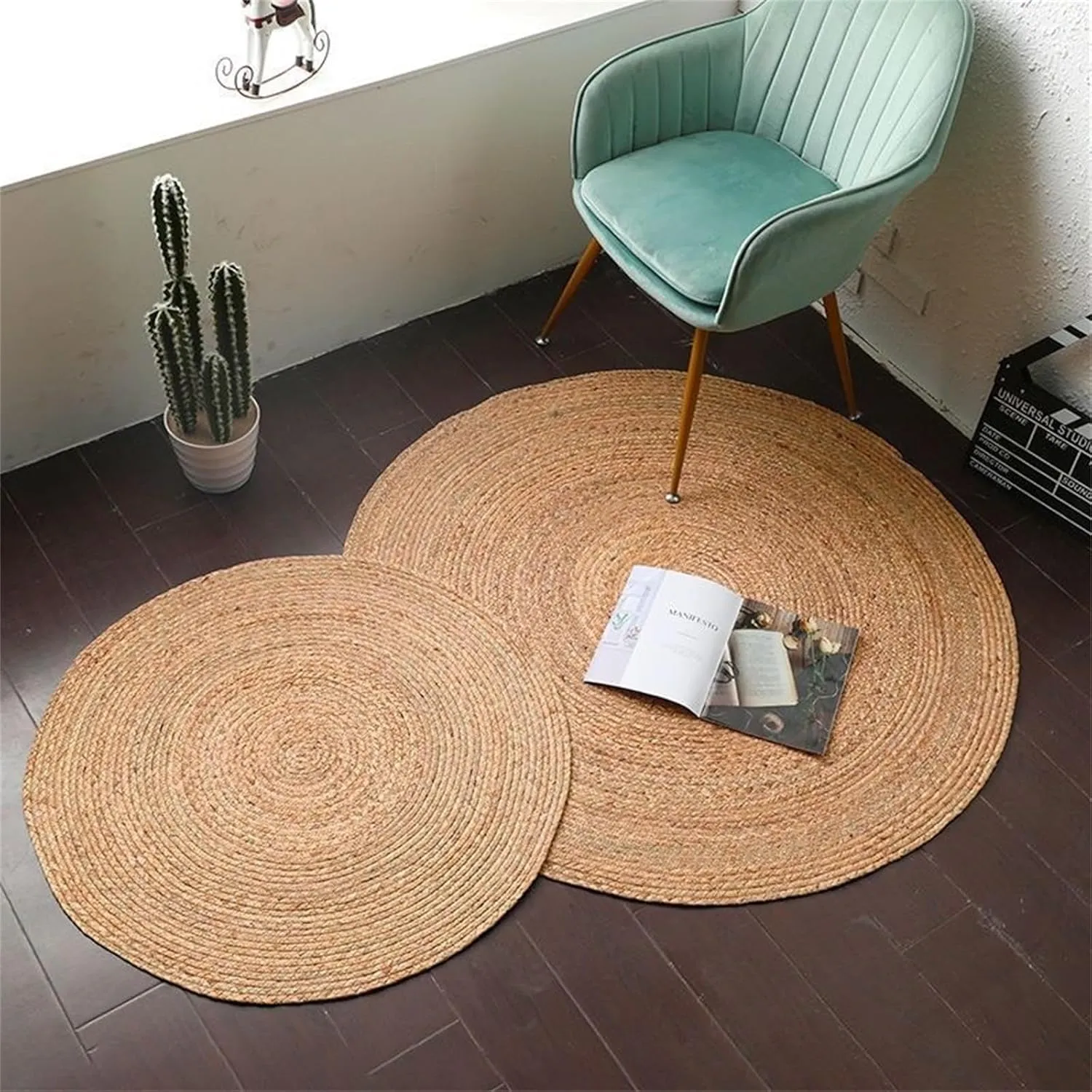 Cat Scratcher, Scratch Pad Circular Diameter 15.75Inch Horizontal Floor Cat Scratching Pads Rug for Indoor Cats Grinding Claws NailsCat Furniture Protector for Carpets,Couch, Sofas (11.81 * 11.81in)