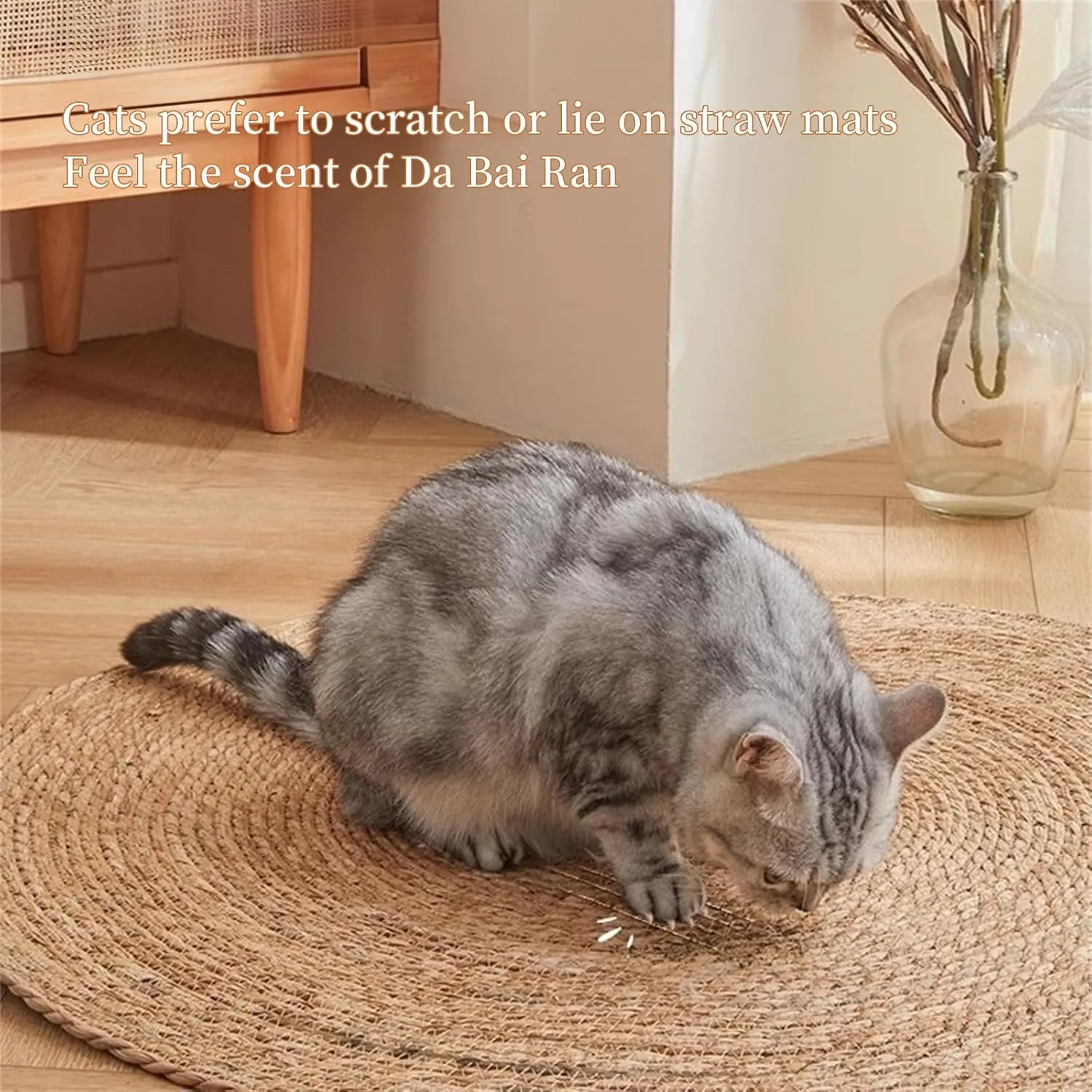 Cat Scratcher, Scratch Pad Circular Diameter 15.75Inch Horizontal Floor Cat Scratching Pads Rug for Indoor Cats Grinding Claws NailsCat Furniture Protector for Carpets,Couch, Sofas (11.81 * 11.81in)
