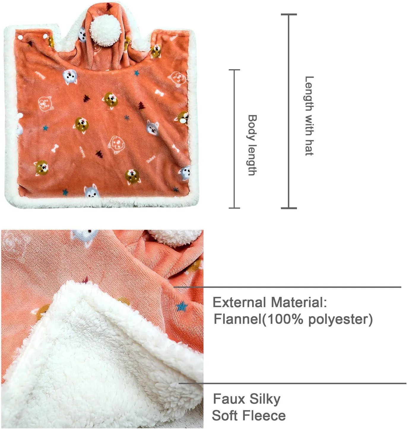 Dog Clothes Fleece Winter Coat Warm Soft Dog Vest for Cold Weather,Flannel Blanket Throw Multi-use Pet Apparel for Small Medium Dogs & Cats (S Pink)