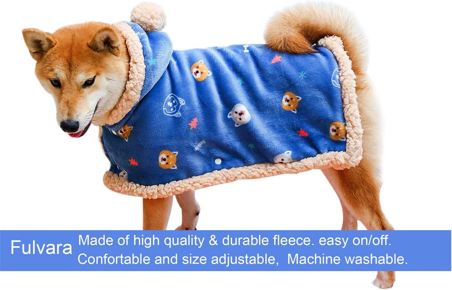 Dog Clothes Fleece Winter Coat Warm Soft Dog Vest for Cold Weather,Flannel Blanket Throw Multi-use Pet Apparel for Small Medium Dogs & Cats(S Blue)