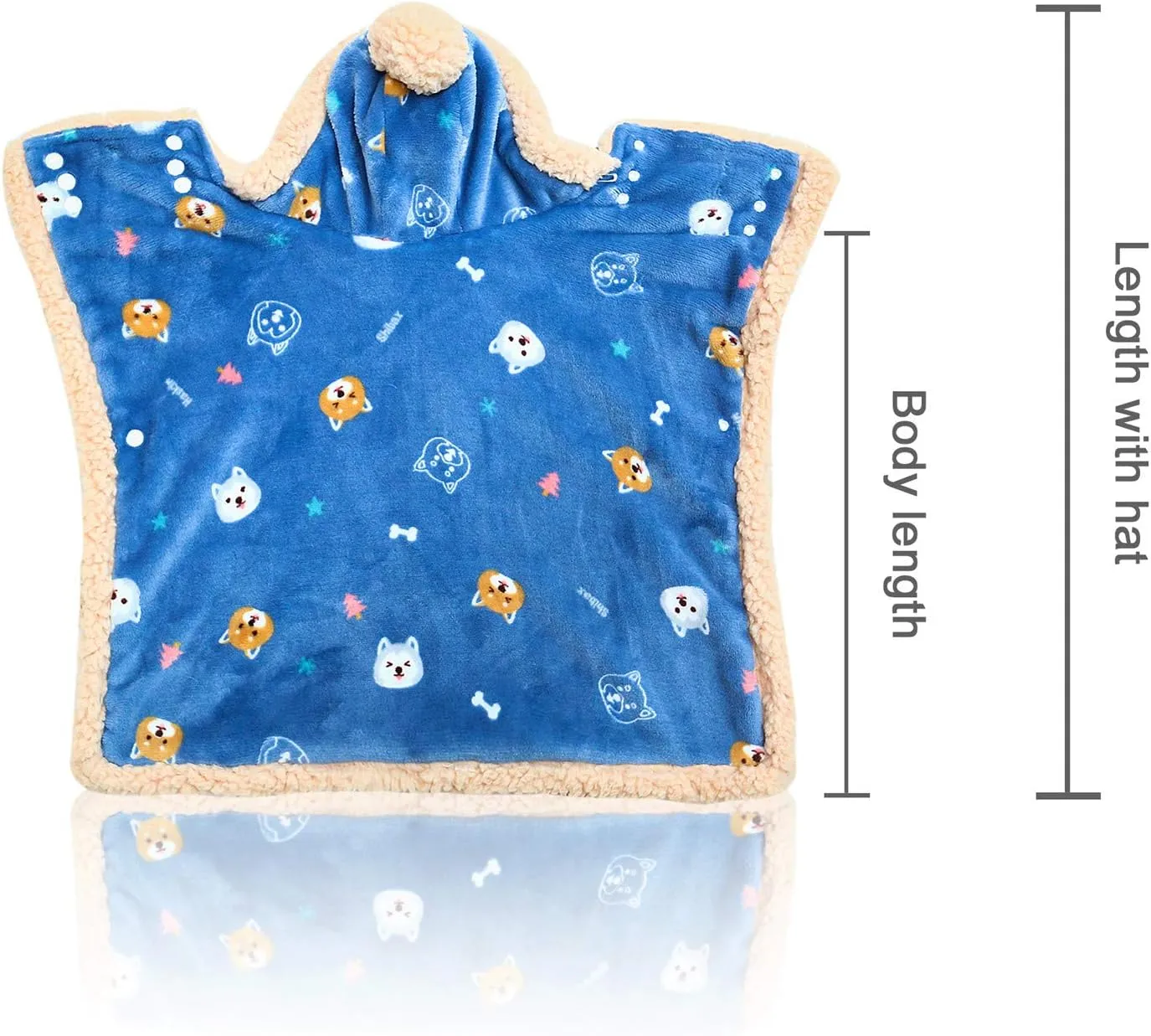 Dog Clothes Fleece Winter Coat Warm Soft Dog Vest for Cold Weather,Flannel Blanket Throw Multi-use Pet Apparel for Small Medium Dogs & Cats(S Blue)
