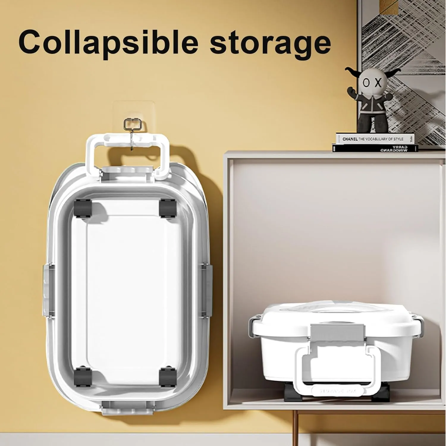 Dog Food Storage Container 2PCS*18LB,Collapsible Dog Food Container with Travel Silicone Bowl and Scoop for Dog/Cat/Bird Food,Keep Dry Food Fresh,Easy to Move.(Black White)