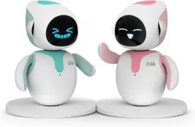 Eilik  Touch Interactive Toys, Cute Robot Pets with Abundant Emotions. Idle Animations&Mini-Games, Unique Gift for Girls & Boys. Support Update.(Blue   Pink Combination)