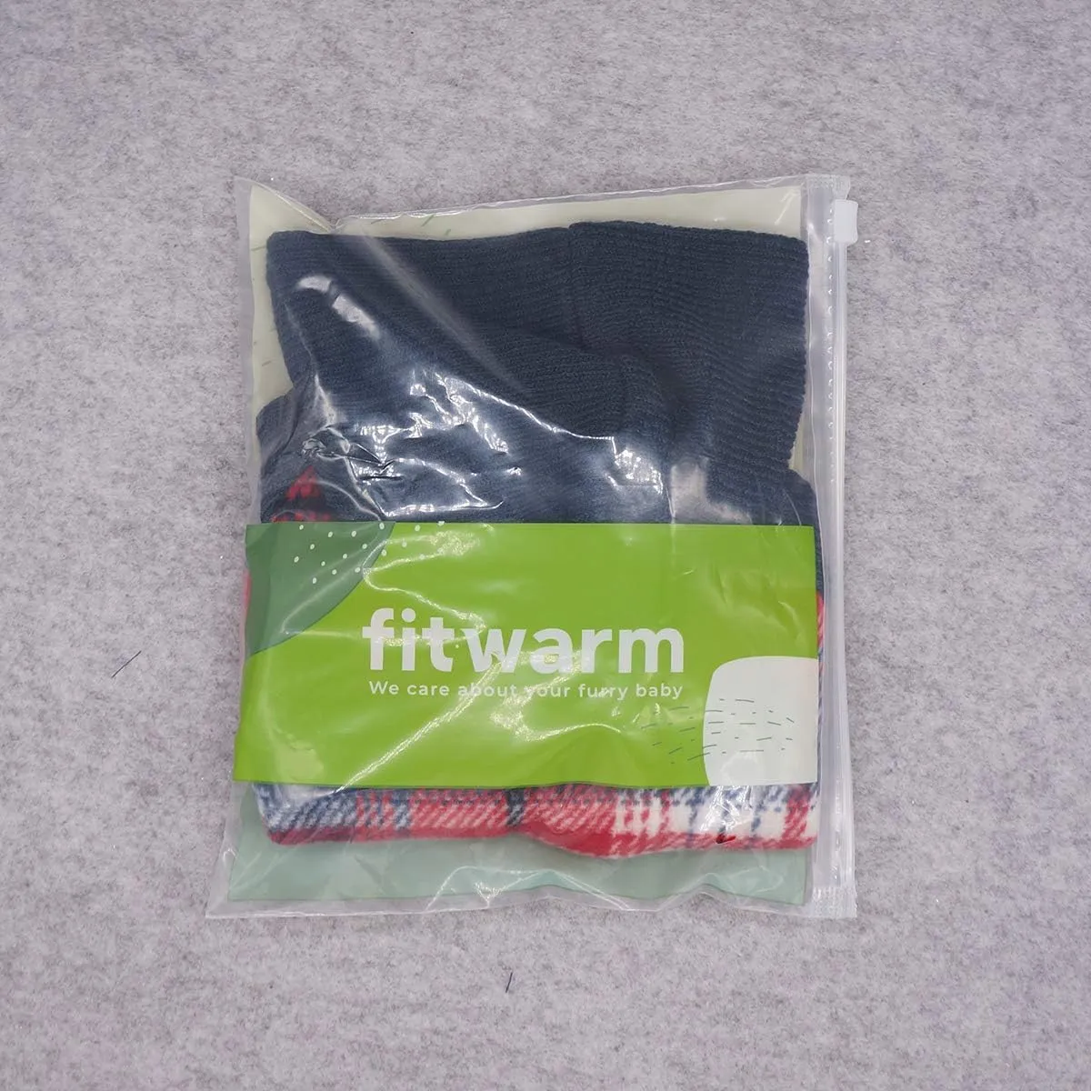 Fitwarm Tartan Plaid Dog Hoodie, Knitted Dog Clothes for Small Dogs Boy, Pet Sweater with Hood, Cat Fleece Lined Winter Outfit, Red, Navy Blue, Large