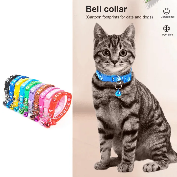 FootPrint Adjustable Collar Bell - Adjustable Collar For Cat