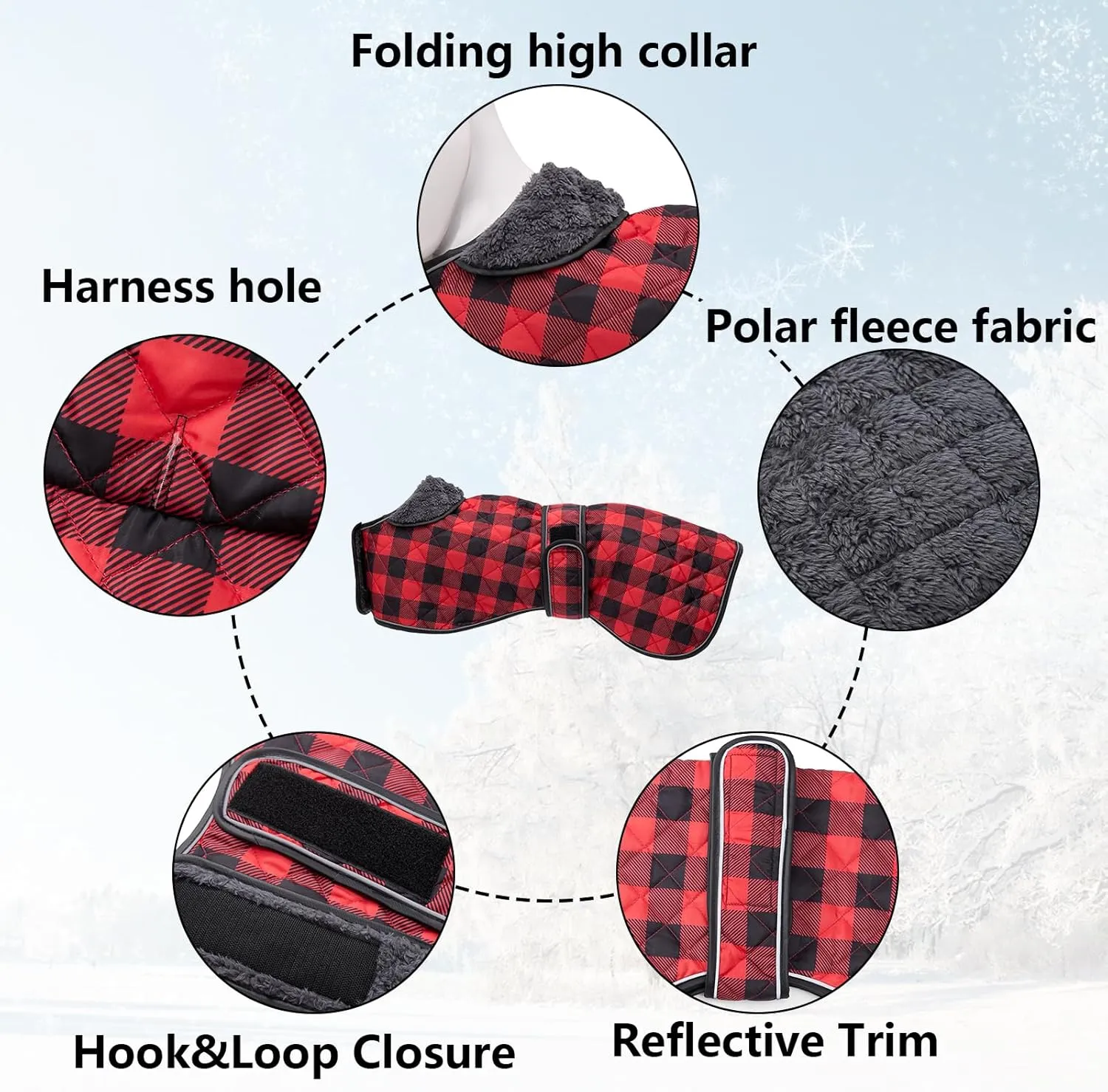 Geyecete Waterproof Greyhound Whippet Lurcher Dog Coat-with Warm Fleecy Lining Inside Outdoor Dog Apparel with Adjustable Bands for Medium, Large Dog-Red-XS