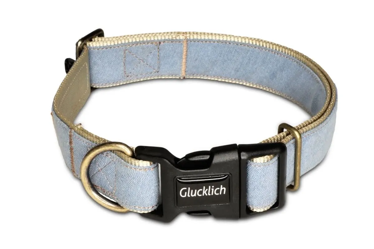 Glucklich Denim Adjustable Dog Collar