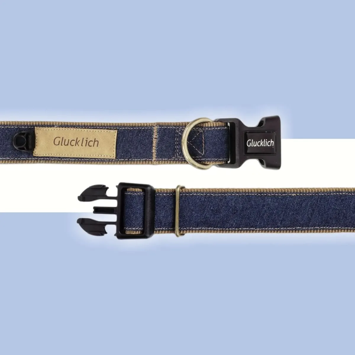 Glucklich Denim Adjustable Dog Collar