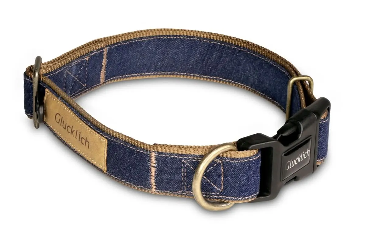 Glucklich Denim Adjustable Dog Collar