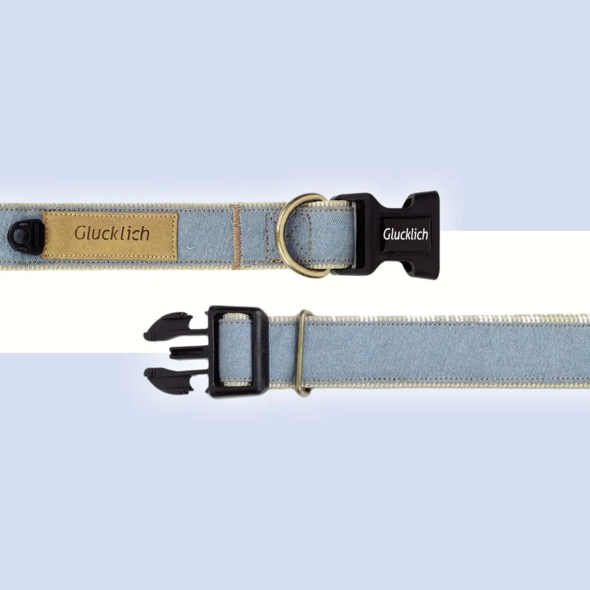 Glucklich Denim Adjustable Dog Collar