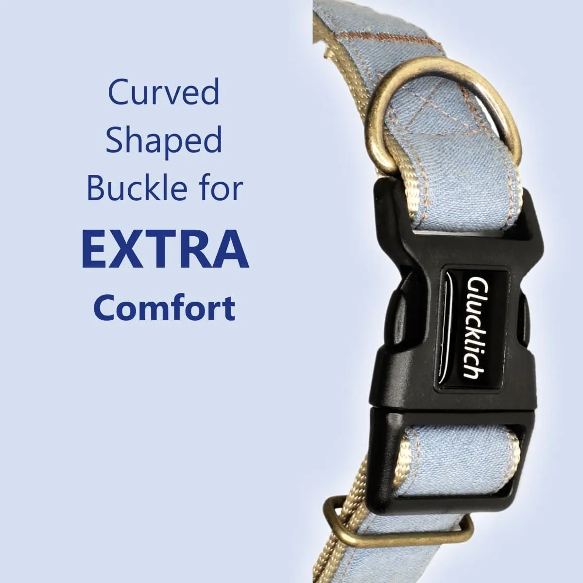 Glucklich Denim Adjustable Dog Collar