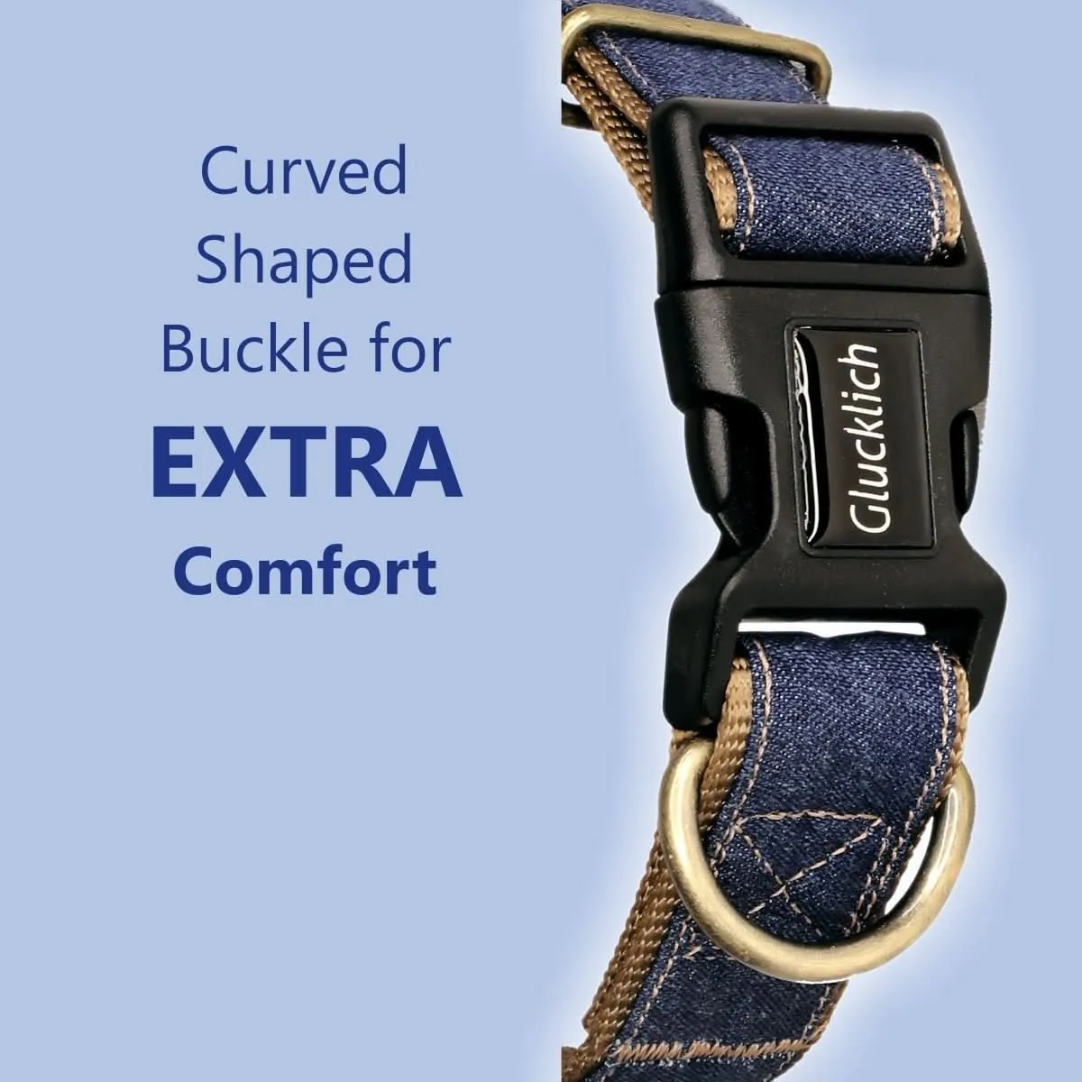 Glucklich Denim Adjustable Dog Collar