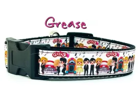 Grease dog collar Handmade adjustable buckle collar 1" wide or leash movie Petcollarshandmade
