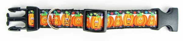 Halloween Pumpkins dog collar handmade, adjustable, buckle collar 1"wide or leash Petcollarshandmade