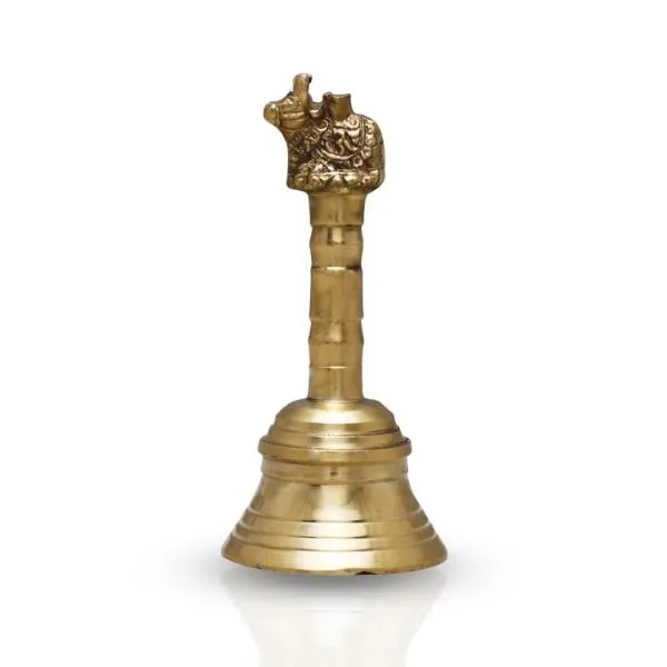 Hand Bell  - 5 Inches | Puja Bell/ Brass Bell/ Nandi Handle Ghanti for Home